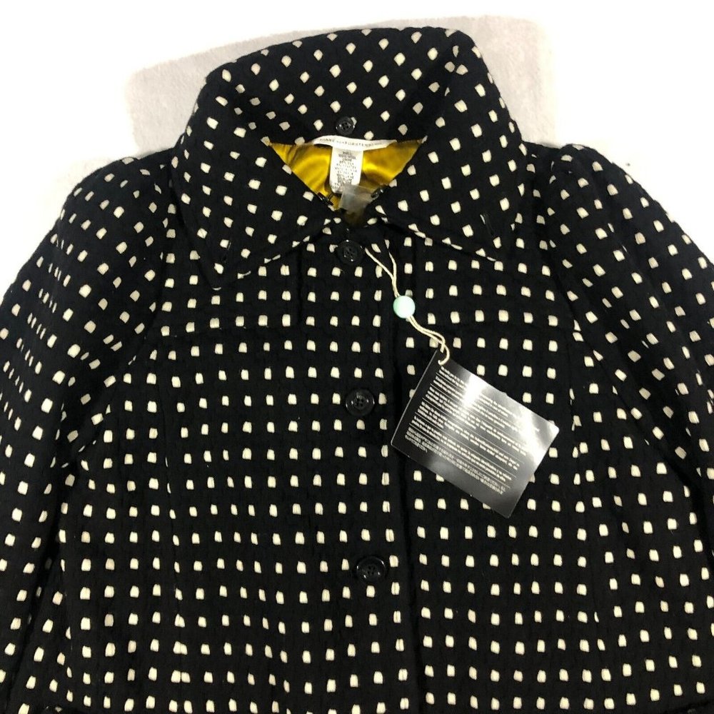 NEW Diane von Furstenberg Womens 10  Elodia Coat Jacket Black Wool #S6446377L7 - Picture 2 of 11